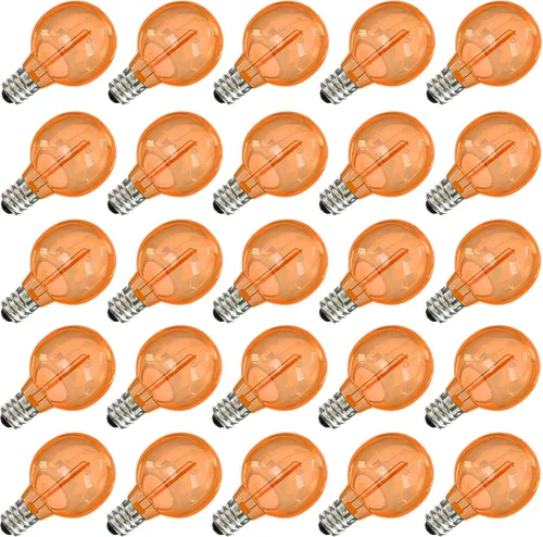 Miniatura 11 de SUNSGNE Paquete de 25 bombillas LED G40 de repuesto, bombillas de cadena de globo de 0.6 W, bombillas de repuesto impermeables para luces de cadena