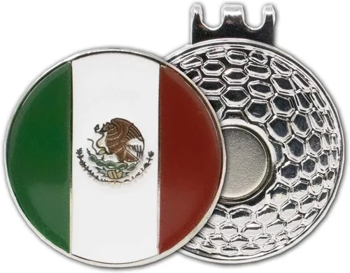 Miniatura 4 de DA VINCI Clip magnético para sombrero de golf con marcador de pelota de golf de metal de 1 pulgada en relieve de la bandera de los países