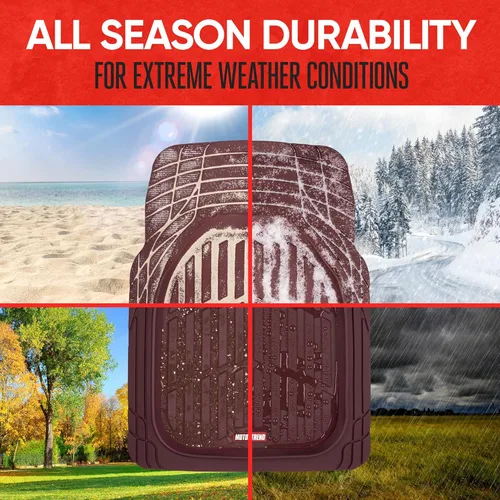 Miniatura 5 de BDK Alfombrillas de suelo de coche rojas resistentes para todo clima, forros interiores para automóvil, furgoneta, camión, SUV, protección