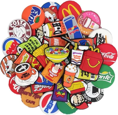 DreamCatching 35 dijes para zapatos de comida para niños y niñas, para sandalias de burbujas, zuecos para zapatos, decoración para adultos,