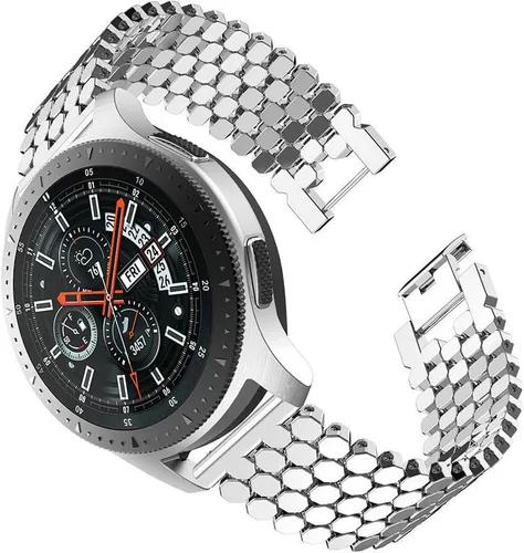 Miniatura 2 de DEALELE Correas compatibles con Samsung Galaxy Watch de 1.81 pulgadas, Galaxy 3 de 1.77 pulgadas, Gear S3, correa de repuesto de metal con textura