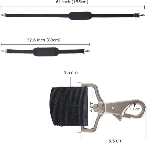 Miniatura 2 de JAKAGO Correa de hombro de repuesto de 61 pulgadas, correa acolchada larga para bolsa de lona, cinturón de hombro ajustable universal