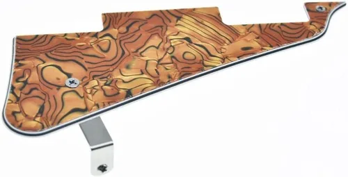 Miniatura 86 de KAISH Golpeador de guitarra Abalone Pearl LP con soporte de acero inoxidable negro y tornillos de montaje de acero para USA Les Paul