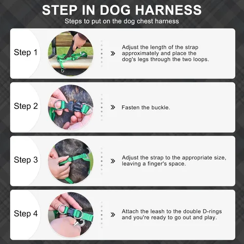 Miniatura 6 de BEAUTYZOO Step in - Juego de arnés para perro, collar y correa para perros pequeños, medianos y grandes, arnés para cachorro sin tirones, sin Beige