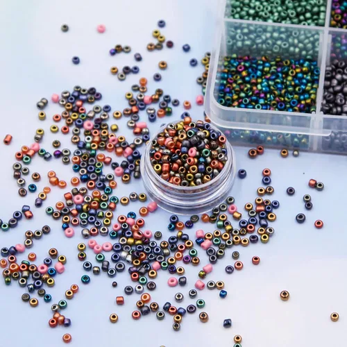 Miniatura 7 de EuTengHao Kit de cuentas de semillas de vidrio 8/0, cuentas de cintura de color metal de 0.118 pulgadas, cuentas pequeñas de poni de 24