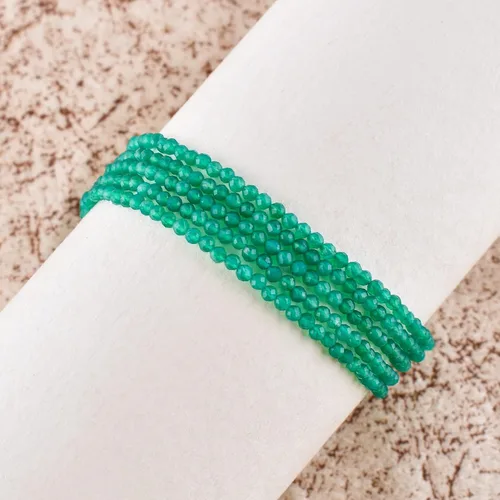 Miniatura 24 de Pulsera de piedras preciosas naturales, cuentas microfacetadas de 5 hebras, piedra energética, cristales curativos, chapado en plata, ajustable