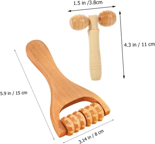 Miniatura 3 de 1 Unidades Rodillo Facial Cuerpo Er Auto Pierna Brazo Alivio de la Mano Pie Ers Masaje Masaje de Tejidos Masaje Mujeres Cuello Cara DIY Madera