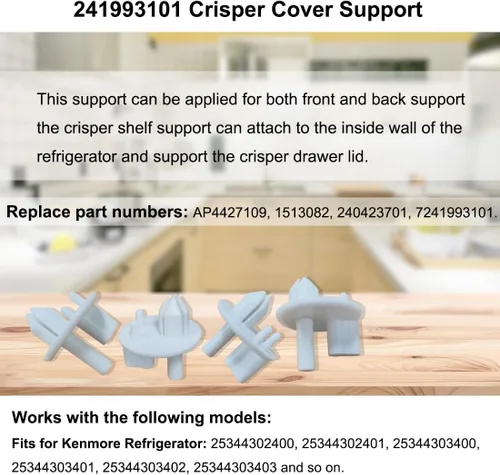 Miniatura 2 de 4 piezas 241993101 Crisper - Cubierta de estante para frigidaire Sears Kenmore frigidaire frigidaire Sears Kenmore soporte de estante reemplazar