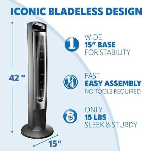 Miniatura 6 de Lasko Ventilador de torre oscilante de alta velocidad con pivote de 42