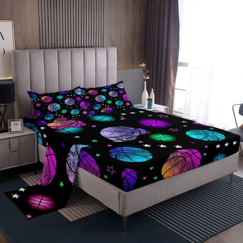 Miniatura 9 de Manfei Juego de sábanas de flor de loto morado, tamaño individual, juego de ropa de cama bohemio con libélula para niños, niñas y adultos, juego