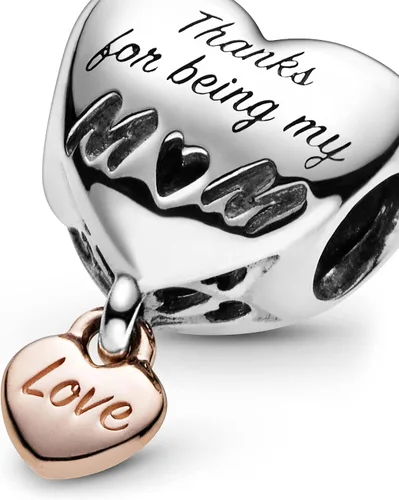 Miniatura 4 de PANDORA Jewelry Love You Mom - Dije de corazón para mujer, collar o pulsera para mujer, regalo para mamá, plata de ley y chapado en oro rosa de 14