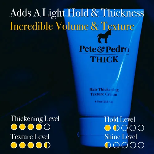 Miniatura 3 de Pete & Pedro THICK Hair Cream – Crema de peinado ligera, espesante y con textura, para cabello fino, fino y delgado, hombres y mujeres, añade