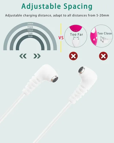 Miniatura 4 de Cable de carga magnético rápido para Rose y la mayoría de los masajeadores magnéticos, cable de carga CC con conector de 2 imanes