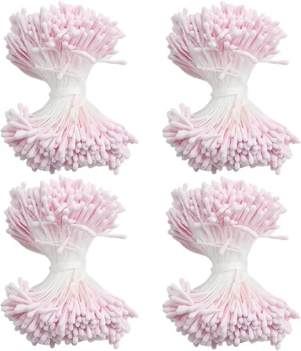 Miniatura 6 de HAHIYO 1000 piezas de 0.039 in negro perla doble cabeza flor Pistilo para hacer flores, decoración de álbumes de recortes, mini hecho a mano