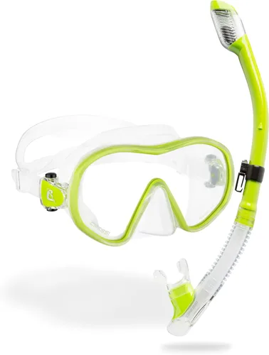 Cressi Máscara de buceo sin marco de lente única y snorkel seco para esnórquel, buceo, F-Dual y Tao Dry: diseñado en Italia