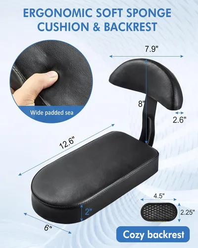 Miniatura 5 de Zacro Juego de asiento de bicicleta para niños, asiento de bicicleta cómodo con respaldo, asiento trasero de bicicleta para niños, asiento trasero
