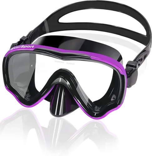 Miniatura 16 de EverSport Gafas de natación para adultos con cubierta para la nariz, máscara de buceo transparente antivaho amplia visión sin borrosidad