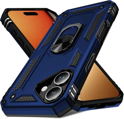 Miniatura 24 de 17 Pro - Funda de teléfono para hombre con anillo de soporte, armadura resistente de grado militar para iPhone 17 Pro, funda a prueba de golpes, Azul