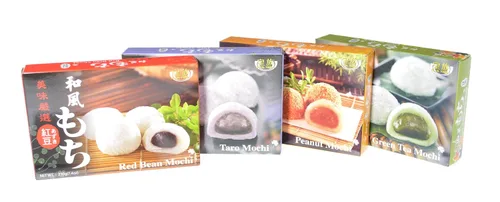 Paquete de variedades de Mochi japonés de Royal Family que incluye frijoles rojos, Taro, té verde y maní, 29.6 oz