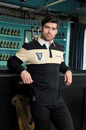 Miniatura 6 de Guinness Camiseta de rugby irlandés de manga larga para hombre, camiseta de rugby estilo polo para hombre, sudadera de cerveza