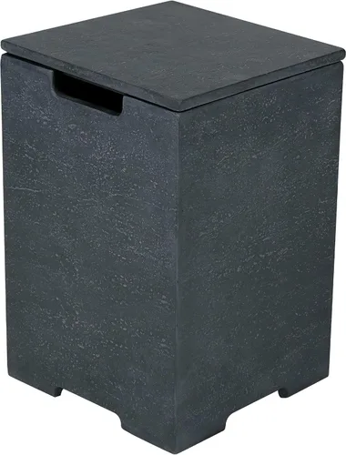 Miniatura 25 de AMS Fireplace Cubierta para tanque de propano de 20 libras Elementi (Cilindro liso - Negro) GFRC, color negro, forma redonda, tamaño - 15.7 x