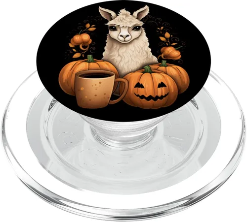 Miniatura 8 de Llama Alpaca Calabaza Especias Latte Otoño Acción de Gracias Halloween PopSockets Estándar PopGrip
