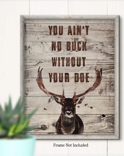 Miniatura 2 de You Ain't No Buck Without Your Doe - Decoración de caza - Decoración de pared de caza - Regalos para cazadores - Decoración rústica de cabina