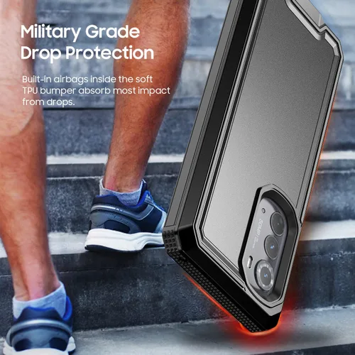 Miniatura 4 de Funda resistente para Motorola Edge 2022, Moto Edge 2022 con protector de pantalla, cubierta a prueba de caídas de grado militar, carcasa protectora
