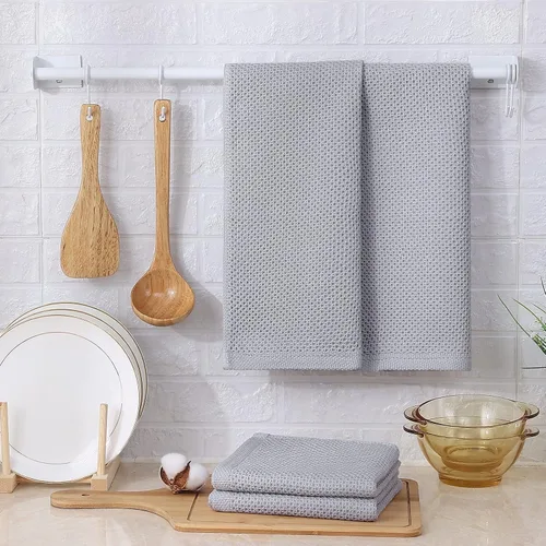 Miniatura 48 de Kitinjoy - Paños de cocina de 100 % algodón, tela de tejido gofrado, paño de limpieza ultrasuave, absorbente y de secado rápido. Beige