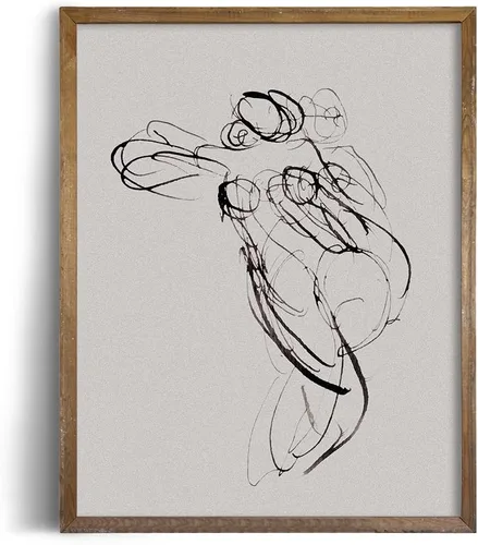 Miniatura 6 de Póster abstracto con impresión de retrato minimalista para mujer, dibujo de líneas, grabado gris rústico, arte de pared con grabado de granja