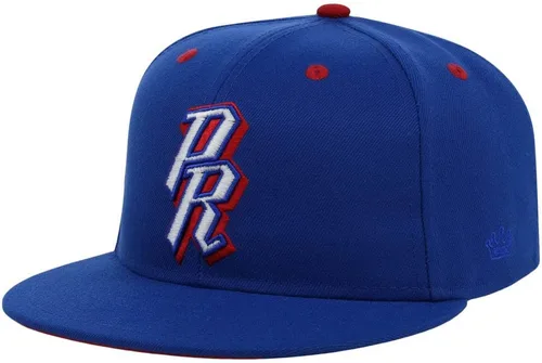 Rings & Crwns Gorra de factura plana con logotipo de Puerto Rico Country Pride, color azul rey