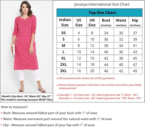 Miniatura 2 de Janasya Vestido occidental de Georgette rosa con estampado floral para mujer india