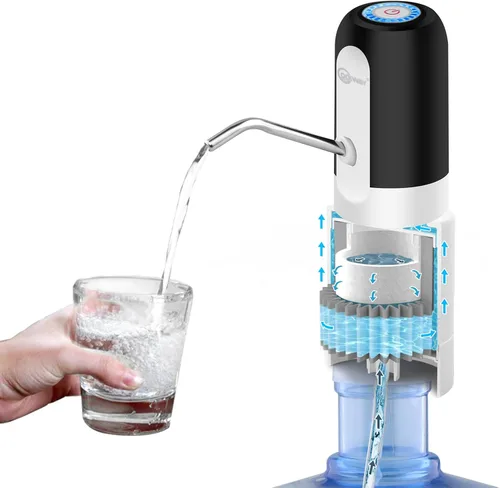 Miniatura 7 de CoolWAY Bomba de jarra de agua para botella de 5 galones, dispensador de carga eléctrico portátil USB-C, potente motor de herida de cobre, flujo