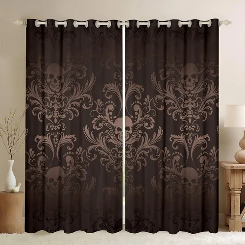 Miniatura 20 de Cortinas y cortinas de damasco turquesa para adultos, cortinas opacas barrocas victorianas antiguas, 2 paneles de 38 pulgadas de ancho x 54 pulgadas