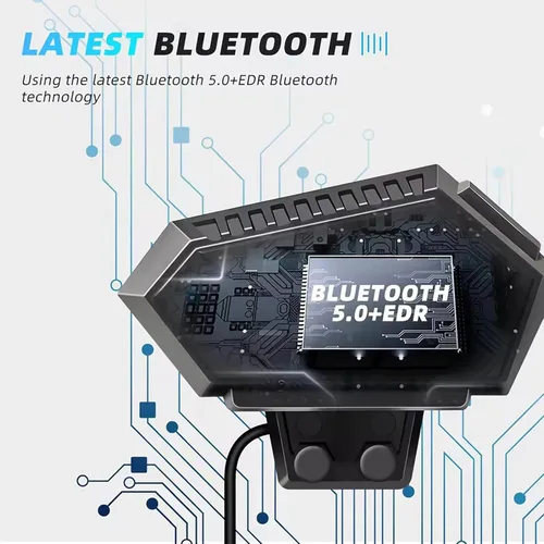 Miniatura 3 de Auriculares para Casco de Motocicleta Headset Estéreo Bluetooth Auriculares Inalámbricos Manos Libres Micrófono Auriculares Reproductor de Música
