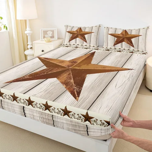 Miniatura 40 de Bonita sábana bajera ajustable para niños, tamaño individual, juego de ropa de cama rústica de pollo, decoración de dormitorio para niños y adultos