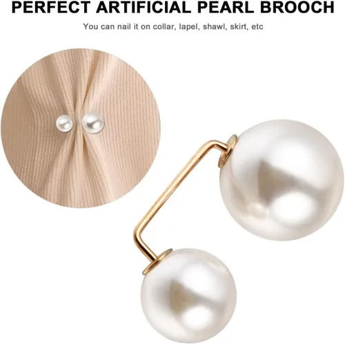 Miniatura 5 de COHEALI Broche de perlas artificiales, 6 piezas, broches de seguridad antiexposición para el cuello, broches de seguridad para suéter, chal, broches