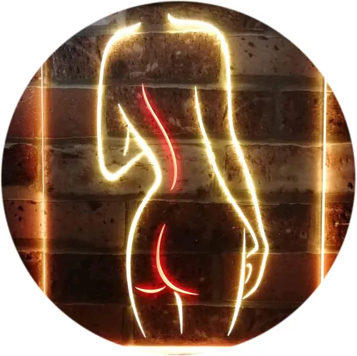 Miniatura 10 de ADVPRO Señal de neón LED de doble color con texto en inglés "Lady Back", diseño de cueva sexy para niñas, color azul y rojo, 12 x 16 pulgadas, azul
