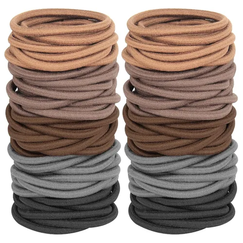Miniatura 4 de 120 unidades de ligas para el cabello negro, elásticas, para cabello grueso y rizado, ideales para mujeres u hombres (4 mm)