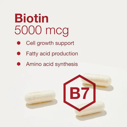Miniatura 4 de PROTOCOL FOR LIFE BALANCE Biotina 5,000mcg - Suplemento de vitamina B7 - Soporte para el cabello, la piel, las uñas - para el metabolismo