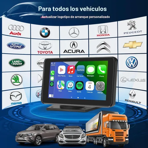 Miniatura 6 de Pantalla portátil para Apple Carplay/Android Auto para coche, pantalla táctil HD de 7 pulgadas, juego de coche inalámbrico con cámara de respaldo