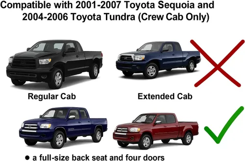 Juego de manijas interiores para Toyota Sequoia 2001-2007, Toyota Tundra 2004-2006 (solo cabina doble) – Lado delantero, trasero del conductor y del