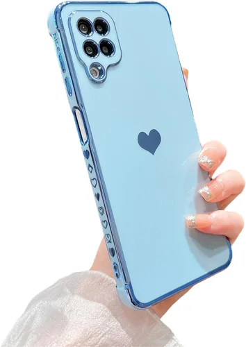 Miniatura 63 de phylla Funda de teléfono compatible con Samsung Galaxy A12 de 6.5 pulgadas, lindo corazón chapado en oro, elegante funda de lujo para mujer
