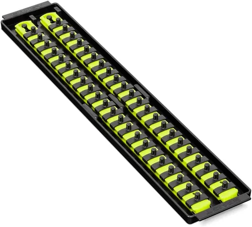 Miniatura 11 de Ernst Manufacturing Organizador de Dados Boss de 18 Pulgadas con 2 Rieles de 1/2 Pulgada de Impulso con Sujeción Segura de Bloqueo Giratorio y Rojo