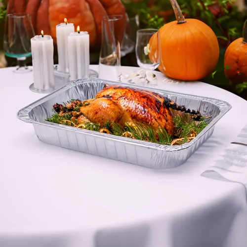 Miniatura 5 de Dynamic Sartén de aluminio resistente (paquete de 24) bandeja de 17.98 x 13.23 x 2.83 pulgadas, para asar, tamaño compacto, apto para horno