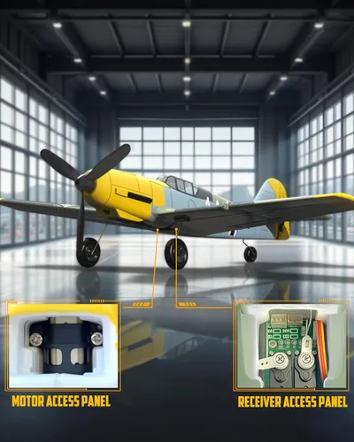 Miniatura 8 de VOLANTEXRC - Avión RC, Avión de control remoto de 4 canales BF109 Fighter RTF con alerones, giroscopio, acrobacia y 3 modos, fácil de volar, avión