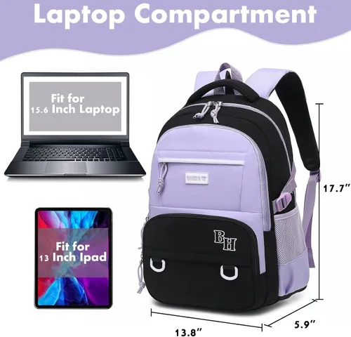 Miniatura 2 de CAMTOP Mochila escolar para laptop universitaria, mochila para computadora de 15.6 pulgadas para mujeres y niñas