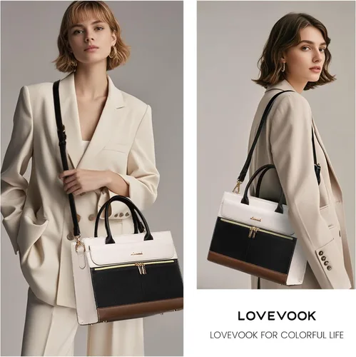 Miniatura 2 de LOVEVOOK Carteras y bolsos para mujeres, bolso de hombro de cuero bolso negro tipo tote, bolsos satchel y cruzados con asa superior para damas