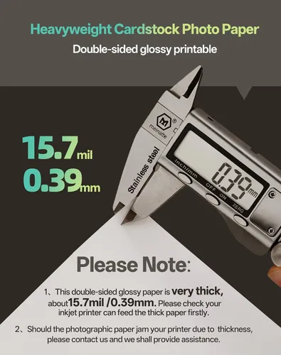 Miniatura 4 de Uinkit 100 hojas de 8.5 x 11 pulgadas, papel fotográfico grueso y pesado, cartulina brillante de doble cara, folleto de 80 libras, 10.58 oz/m², 15.7