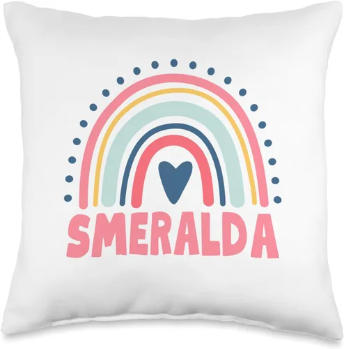 Idea Regalo Personalizzata con Nome Gifts Idea Smeralda Name Custom Woman Myth Legend - Almohada para fiesta de cumpleaños, 16 x 16 pulgadas,